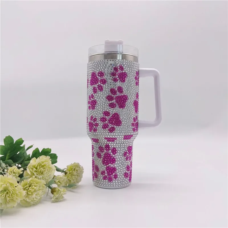 Футбольный стакан с тыквой и стразами 40 унций