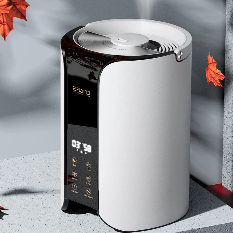 New Design Round Bucket Shaped Movable Water Tank Cool Warm Mist Ultrasonic Air Mist Humidifier