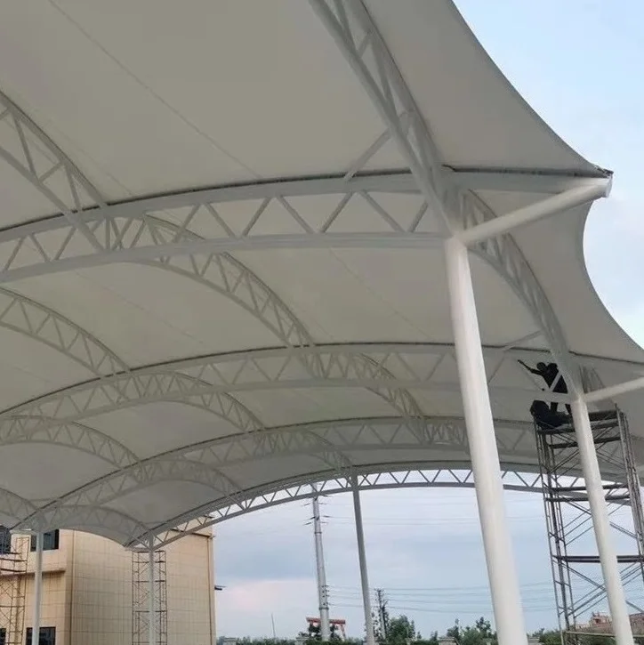 Fabric Tent Shade Shed Tensile Membrane Structure For Landscape