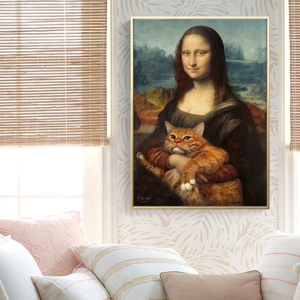 Living room hotel still life portrait wall decoration classical figure paper wall art painting monalisa painting for home