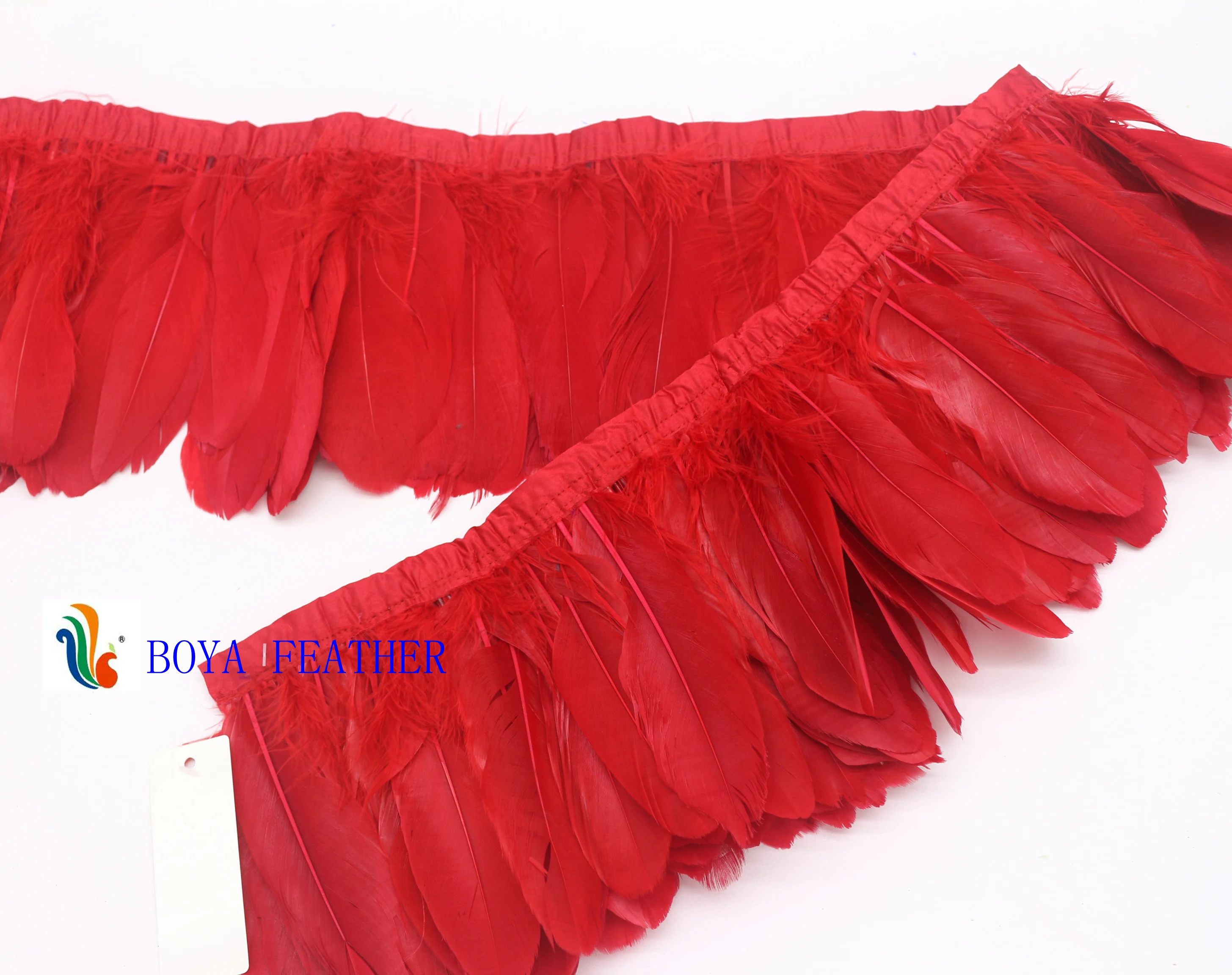 carnival costumes decoration nagoire goose feather fringe trim with satin ribbon tapes