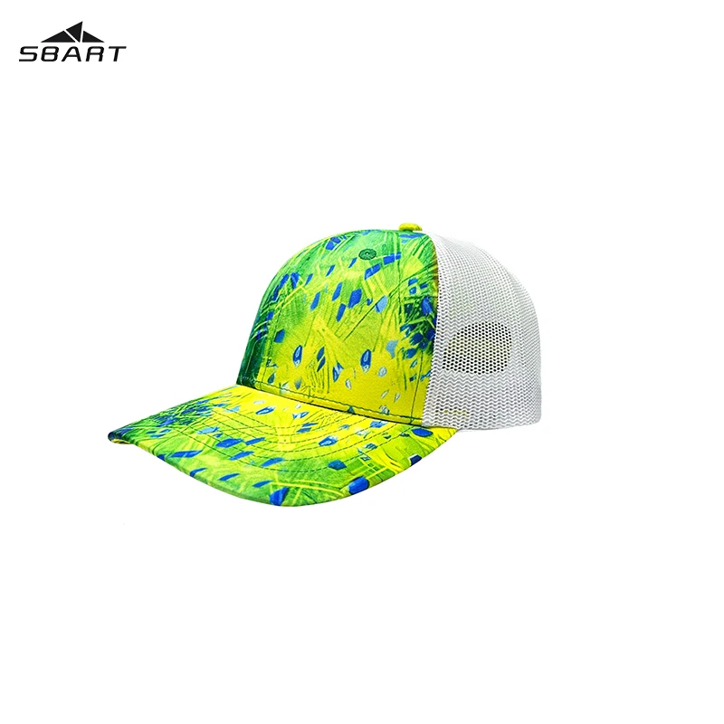 SBART Customized 100% Polyester Fitted 6 Panel Upf 50+ Fisherman Cap Sport Hats Snapback Baseball Cap