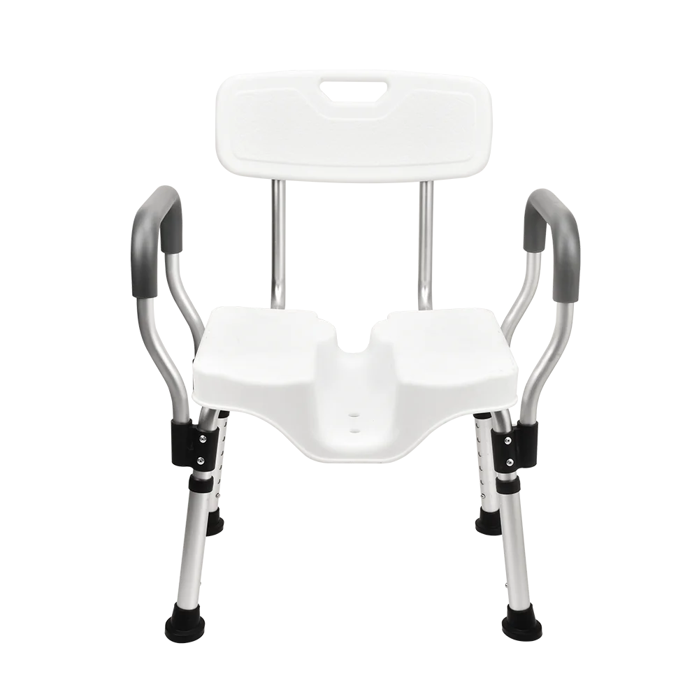 High quality U-shaped groove Shower Chair Adjustable height Bath Stool