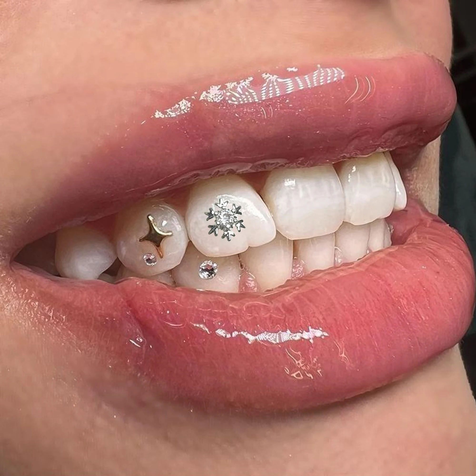 In Stock Wholesale Most Popular 14K Yellow Gold Silver Tooth Gems Teeth Jewelry