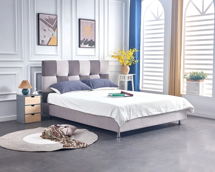 Factory direct export  Bedroom Furniture Modern design  Upholstered Beds  from China