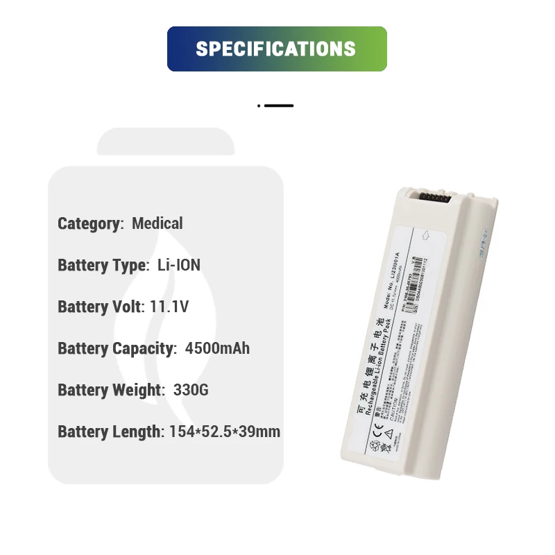 Lithium-ion 1.1V 4500mAh Replacement LI23I001A 2108-20-65792 lithium Medical ultrasound Battery for M5 M5T M7 M7 Series