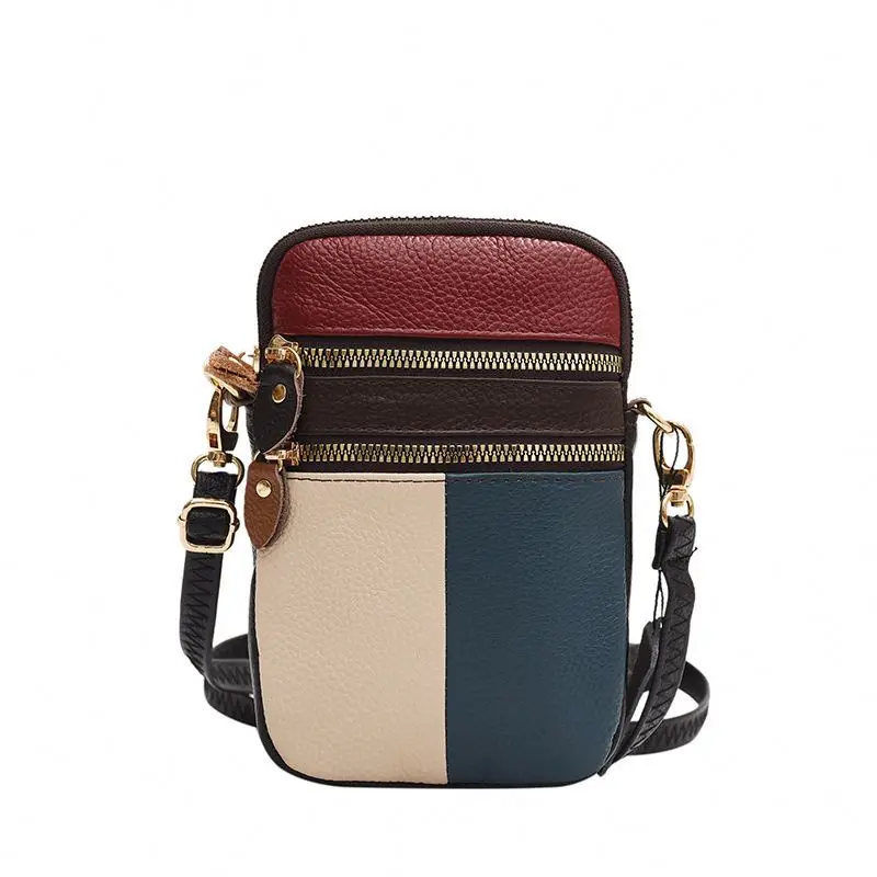 Cowhide Leather Small Square Women New Style All-Match Small Shoulder Bag Manufacturer Wholesale Mobile Phone Change Shoulderbag