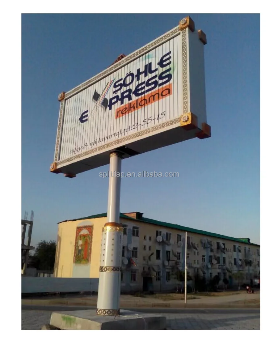 Architectural advertising rotating trivision billboards