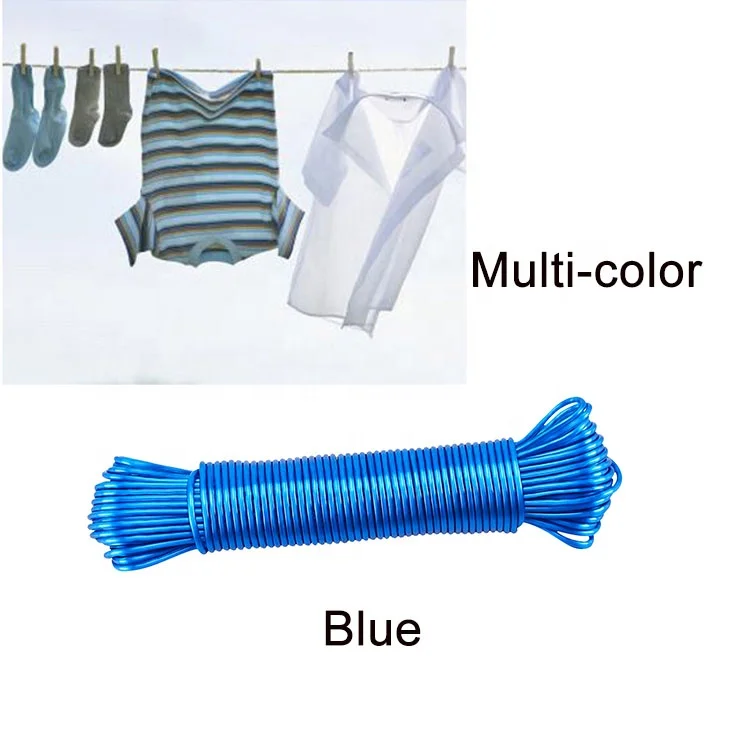 20M Washing Clothesline Rope PVC Steel Wire Cloth Line Travel Portable Clothes Line