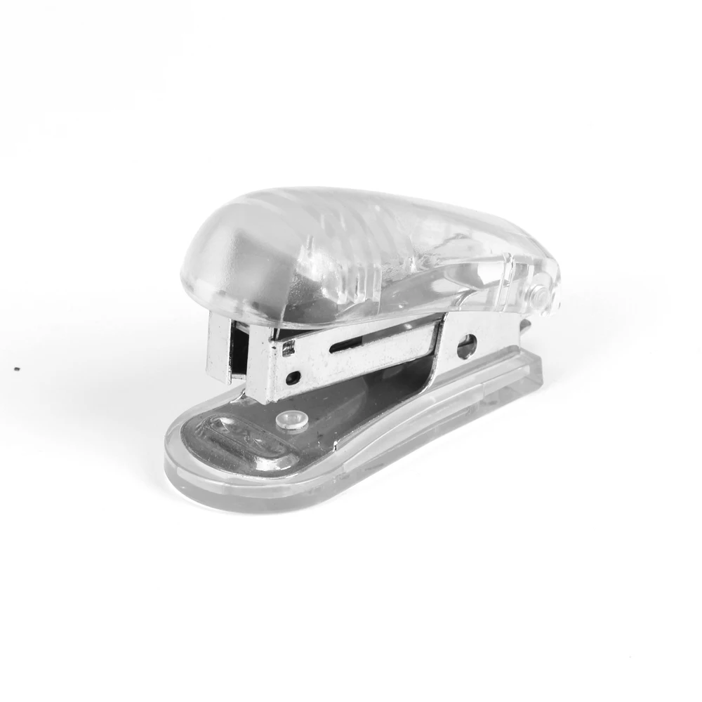 Студенческие канцелярские принадлежности, белый прозрачный пластиковый степлер с 15 листами