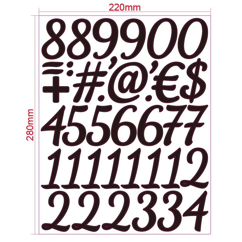 Attractive Kids Number Game 0 to 9 Stickers Kit For Mailbox Colorful Self Adhesive Vinyl Gift Alphabet Sticker Scrapbooking