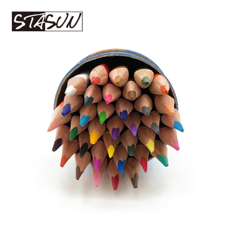 Stasun high quality Stationery Drawing and sketching Sharpened wooden Colored Pencil set