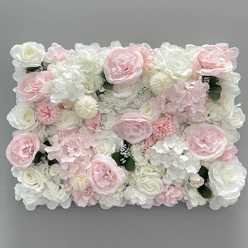 Wholesale 3D/5D White Black Flower Wall Panel Backdrop Artificial Silk Rose Flower Wall Panels Backdrop Christmas Decoration