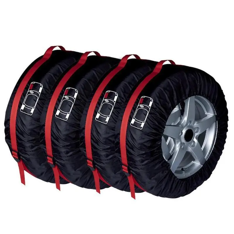 General Type 190T Polyester Taffeta Car Tires Covers Multifunctional 68cm/80cm Spare Tire Cover Tire Protector 4pcs Set