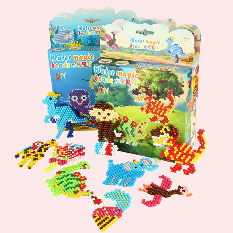 Kids Diy Arts Crafts Multi-patterns Colorful Water Sticky Fuse Beads 5mm Magic Perler Hama Fuse Beads