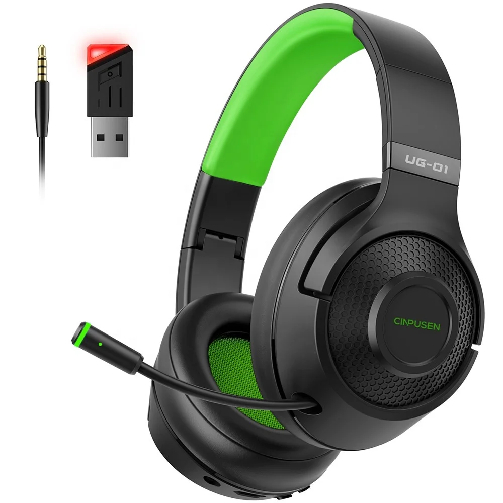 UG-01 2 4G Беспроводная игровая гарнитура без задержки Игровые наушники BT 5 складные для геймеров PS4/PS5/переключатель/PC