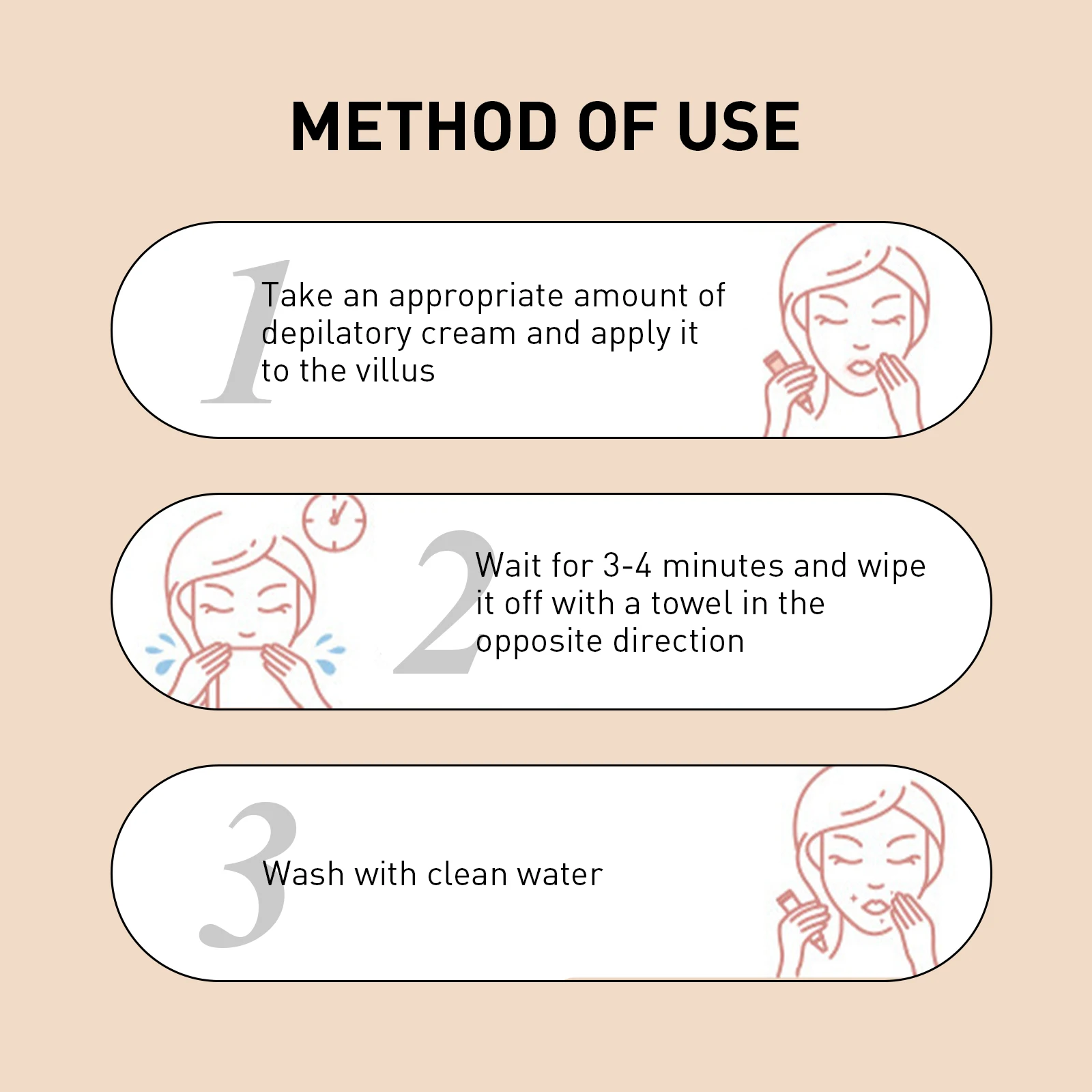 Private Label Natural Organic Herbal Painless Facial Depilatory Men Women Permanent Hair Removal Cream