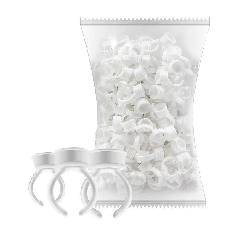 Disposable Tattoo Pigment Ring Holders Tattoo Ink 100pcs/bag Plastic White 5 Different Size