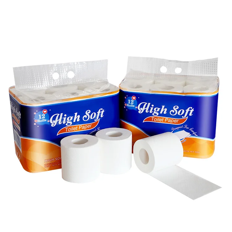 12 rolls hot sale in USA market high soft toilet paper dot embossing 2 ply toilet paper soft toilet paper