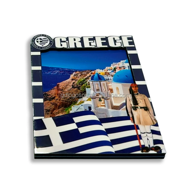 Custom UV Printing Logos Wood Magnets Greece Souvenir Gifts OEM MDF Wooden Fridge Magnet Souvenirs