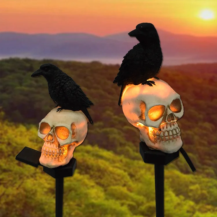 Skull Garden Solar Lights Outdoor,Solar Stake Lights,Waterproof Garden Decoration Landscape