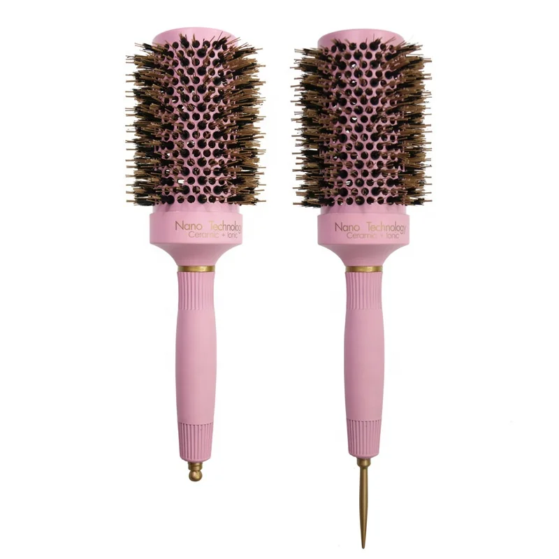 Custom LOG Drying Straightening Styling Comb Hairdressing Salon Natural Wild Boar Bristles Nami Hair Brush