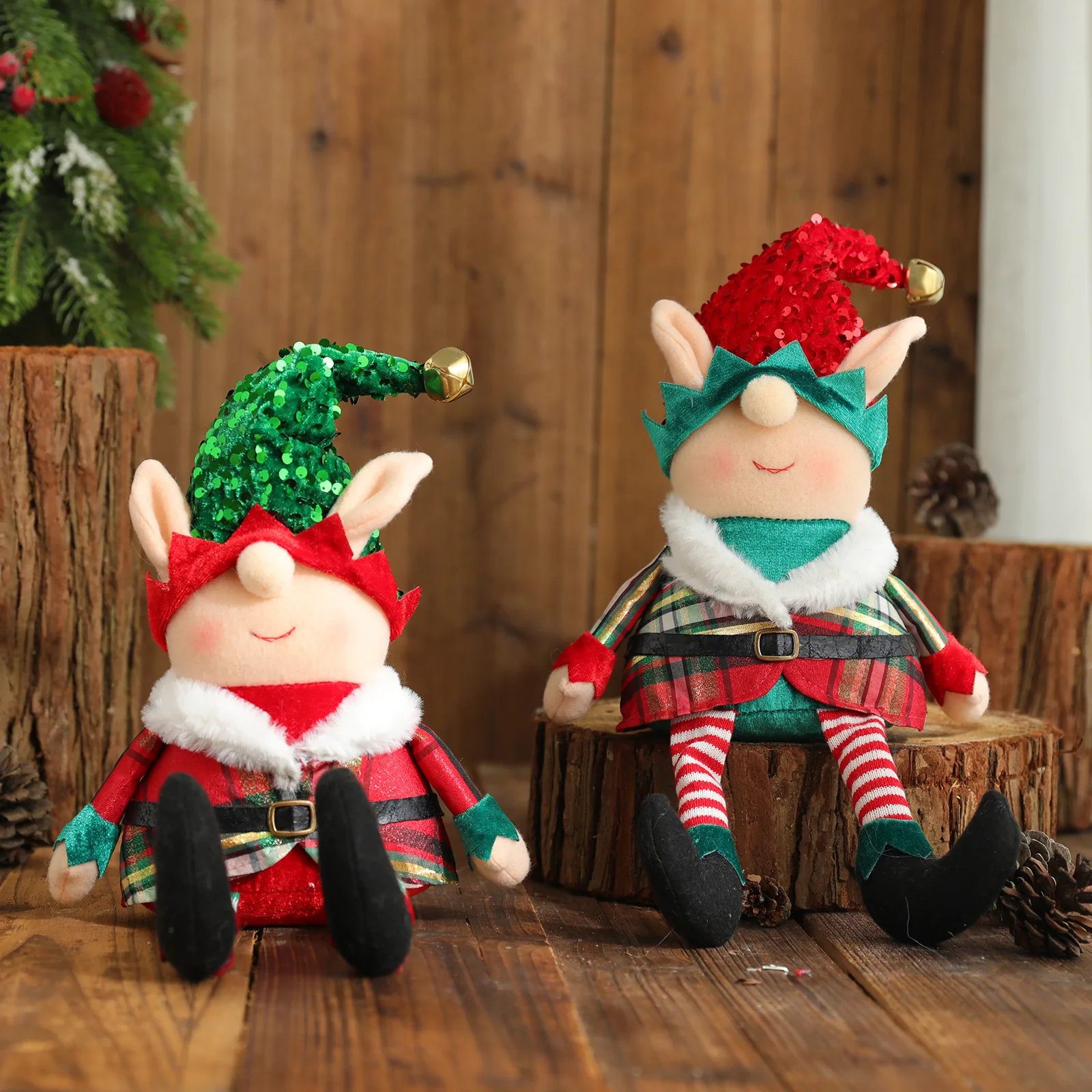 Factory OEM ODM christmas plush elf christmas hanging decoration plush toy