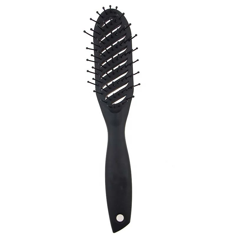 Customized Logo Wholesale Salon Women Styling Hairdressing Massage Comb Black Detangle Hair Brush