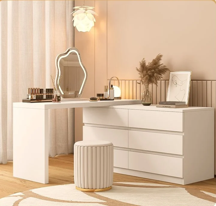 multifunctional adjustable makeup dresser table with chest of drawer makeup vanities with mirror cabinet for bedroom furniture