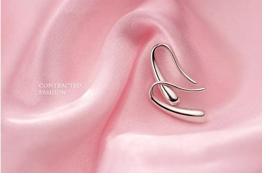 
Fashion Classic Jewellery 100% Pure Silver Solid Silver Teardrop Hoop Earrings wholesale 