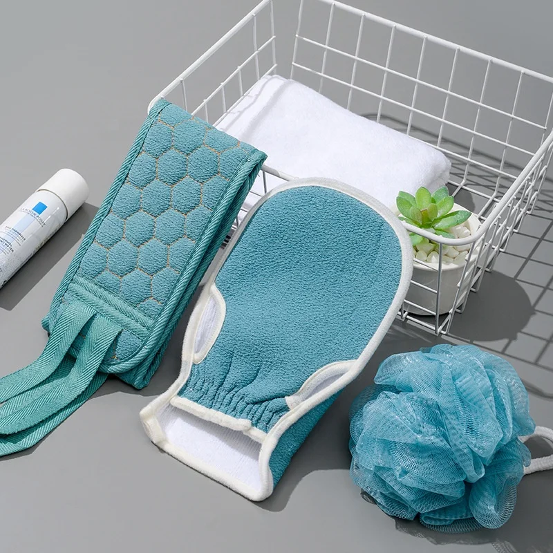 Factory Price 3-pack Body Scrubber Set - Includes Bath Gloves  Mitts and Shower Bath Sponge Loofah Back Scrubber for Shower