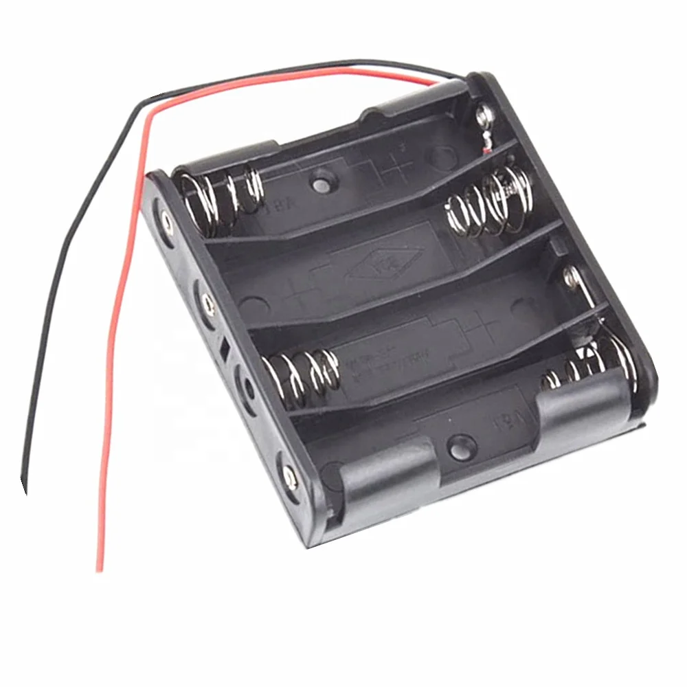 
4 * AA Battery Diy Kit Electronic Plastic Battery Case Storage Shell Box Holder with Wire Leads for 4 X AA 6.0V 4AA  (62298074554)