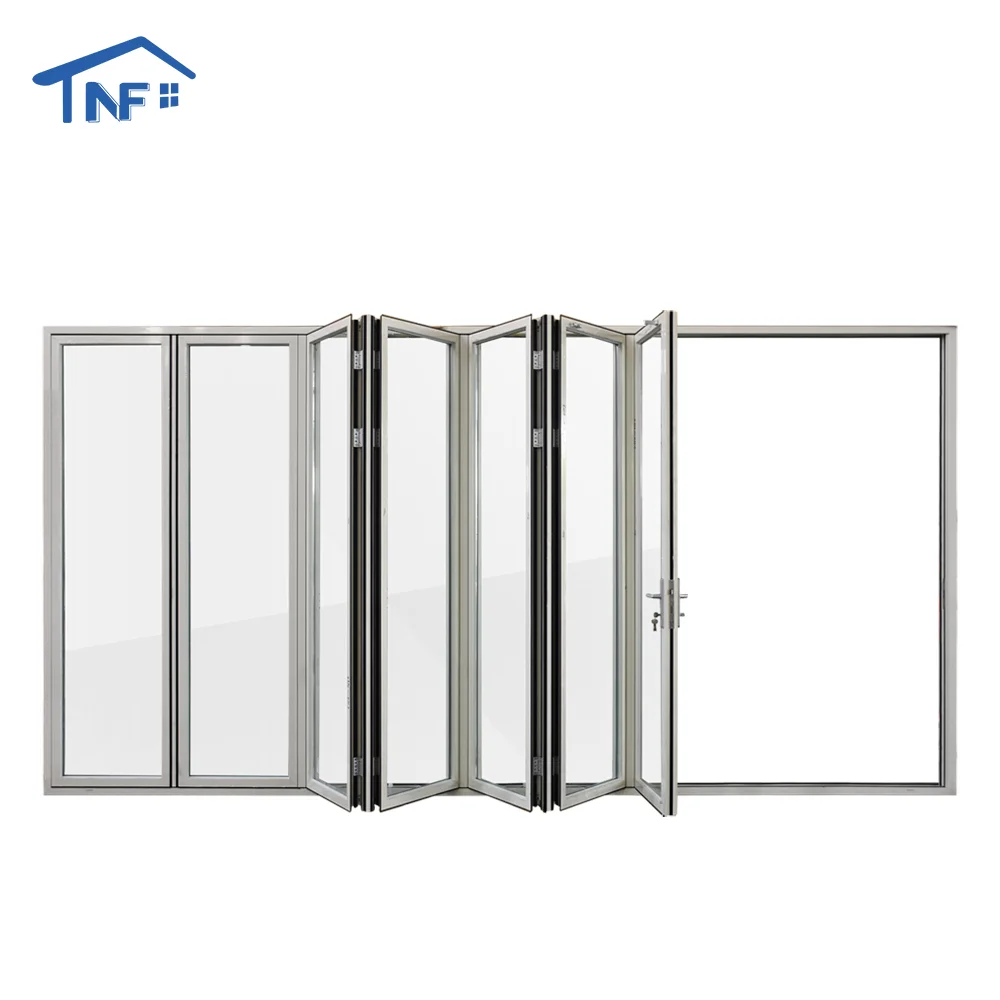 Australia AS2047 standard thermal break silver color double glass folding sliding patio door