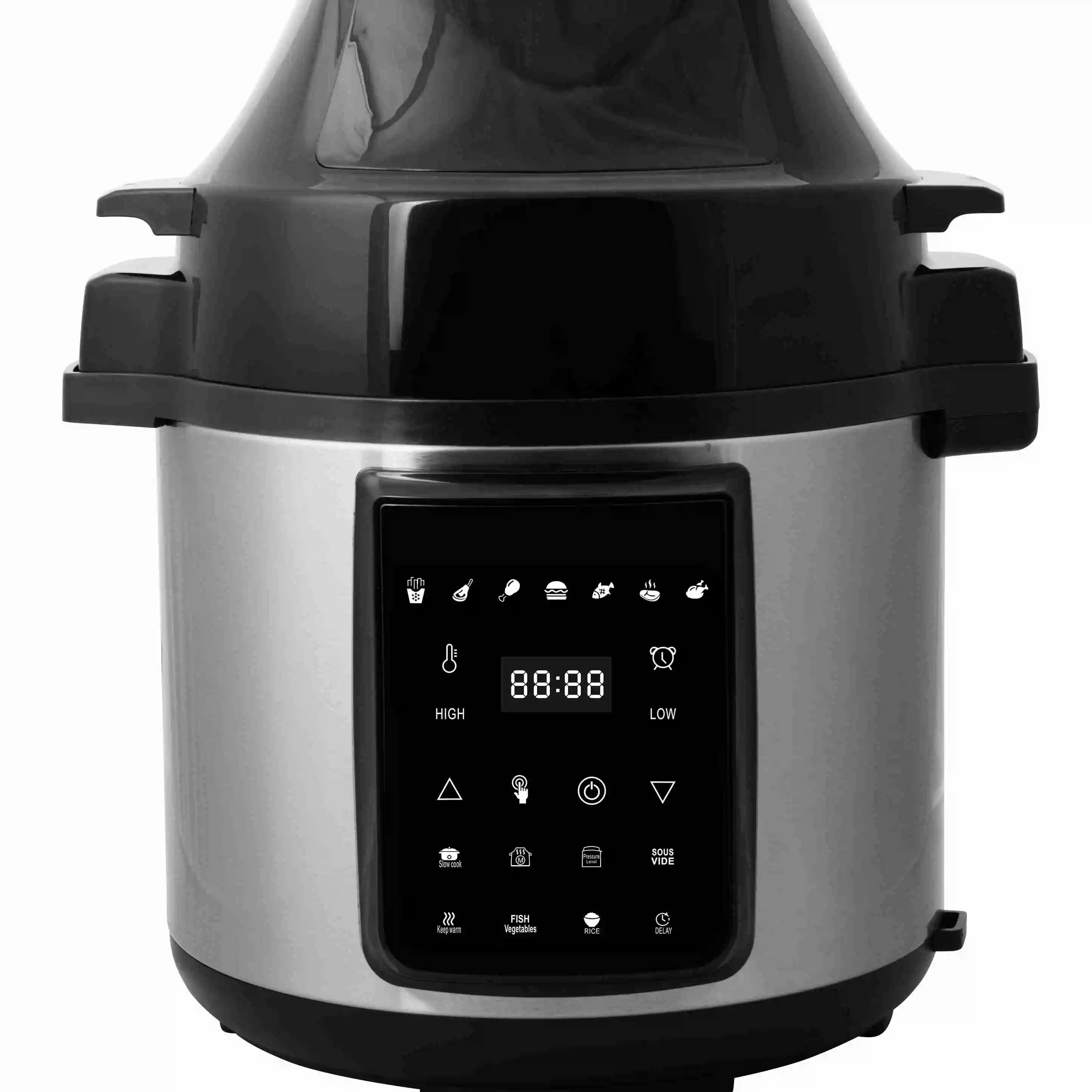 
Deep Fryers GTAP06B1Smart Home Touch LED Electric Air Fryer Pressure Cooker 2 in 1 