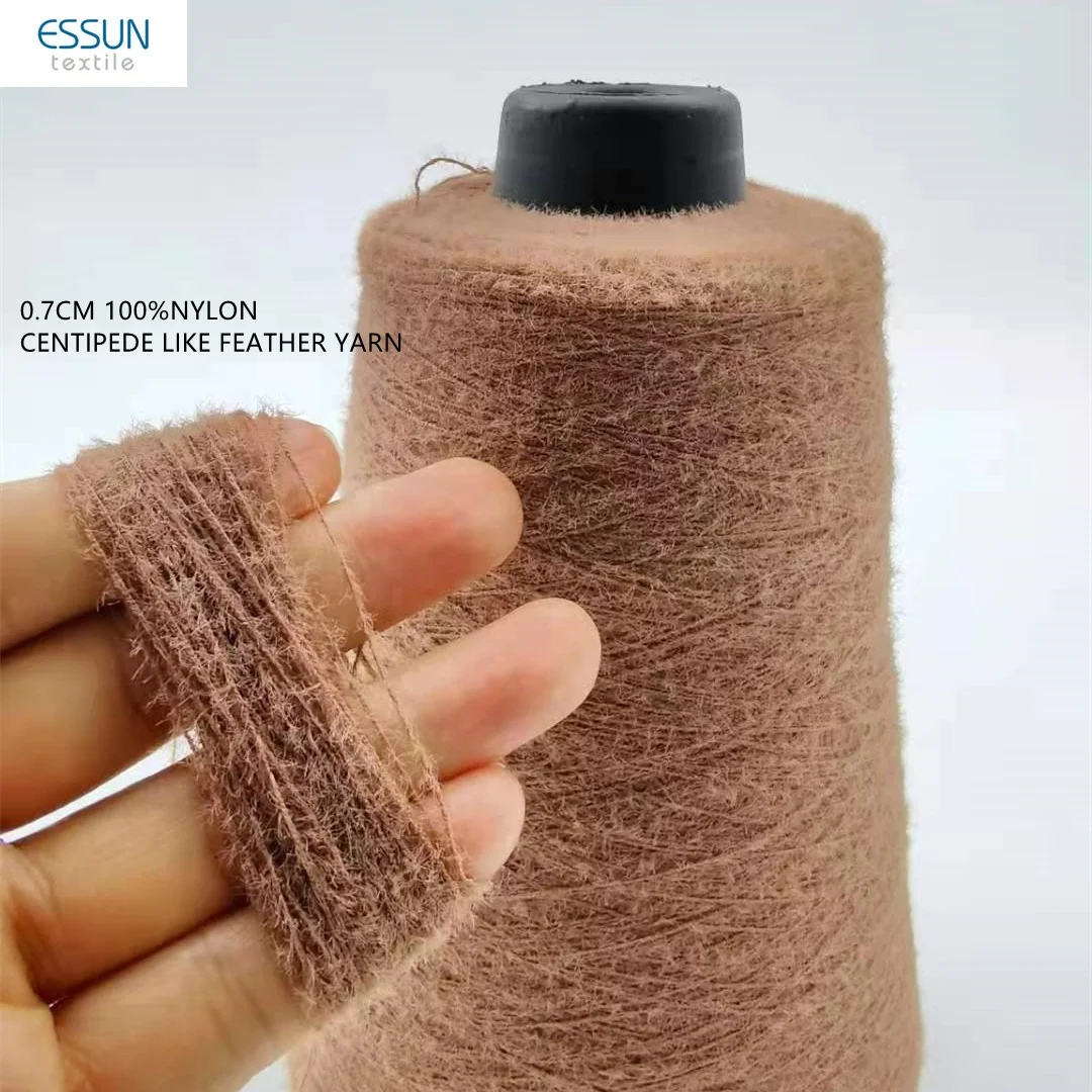 
Imitated Mink Yarn 0.7CM 1.3CM 2.0CM 4.0CM 100% Nylon Straight Hair Feather Fancy Yarn for Circular Knitting Fabric 