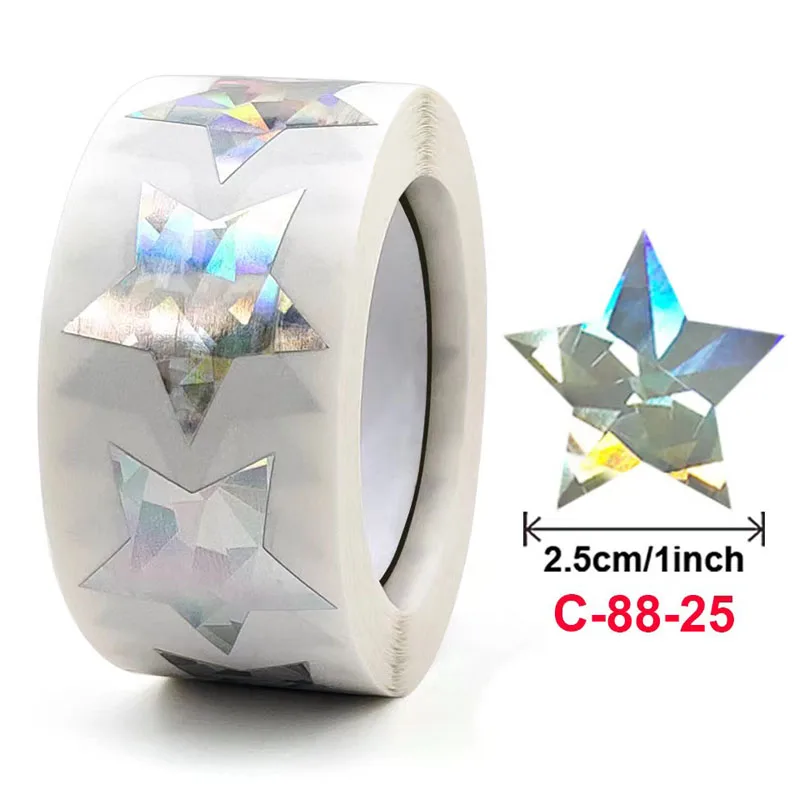 500pcs Order Color laser Paper Blank Sticker Gift Star Self-adhensive Stickers Decorative Envelope Seal Sticker