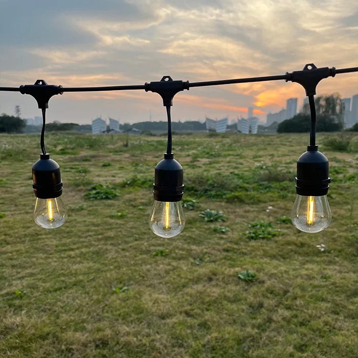 Holiday Lighting Garland IP65 15M Commercial Grade LED String Lights S14 LED Edison Filament Bulb Connectable Party String Light