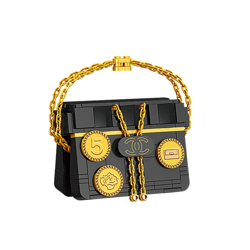 JJ9073 Bazaar fashion bag Model small plastic Creative Building Blocks Bricks sets DIY  Early Education Blocks Toy for Girls