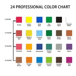 24 Colors 12ml Aluminum Tube Acrylic Paint Set