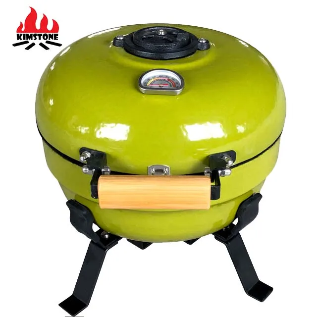 Mini Kamado 12inch Portable Easy Take Grill Easy Camping Fishing Home&garden BBQ Porcelain Enamel Steel Cast Iron 3-5 People
