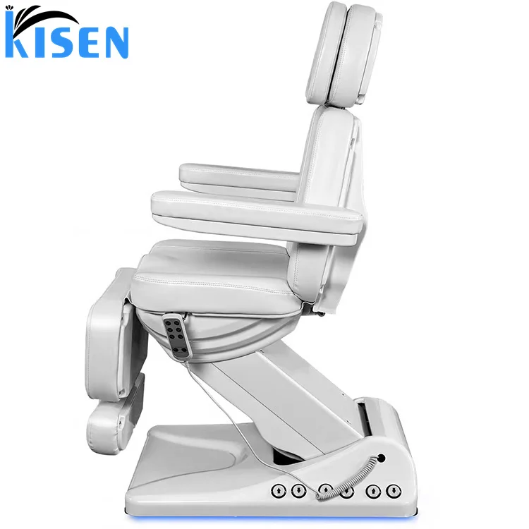 Kisen High-end beauty salon furniture SPA bed adjustable massage table electric facial bed with armrest hairdressing furniture