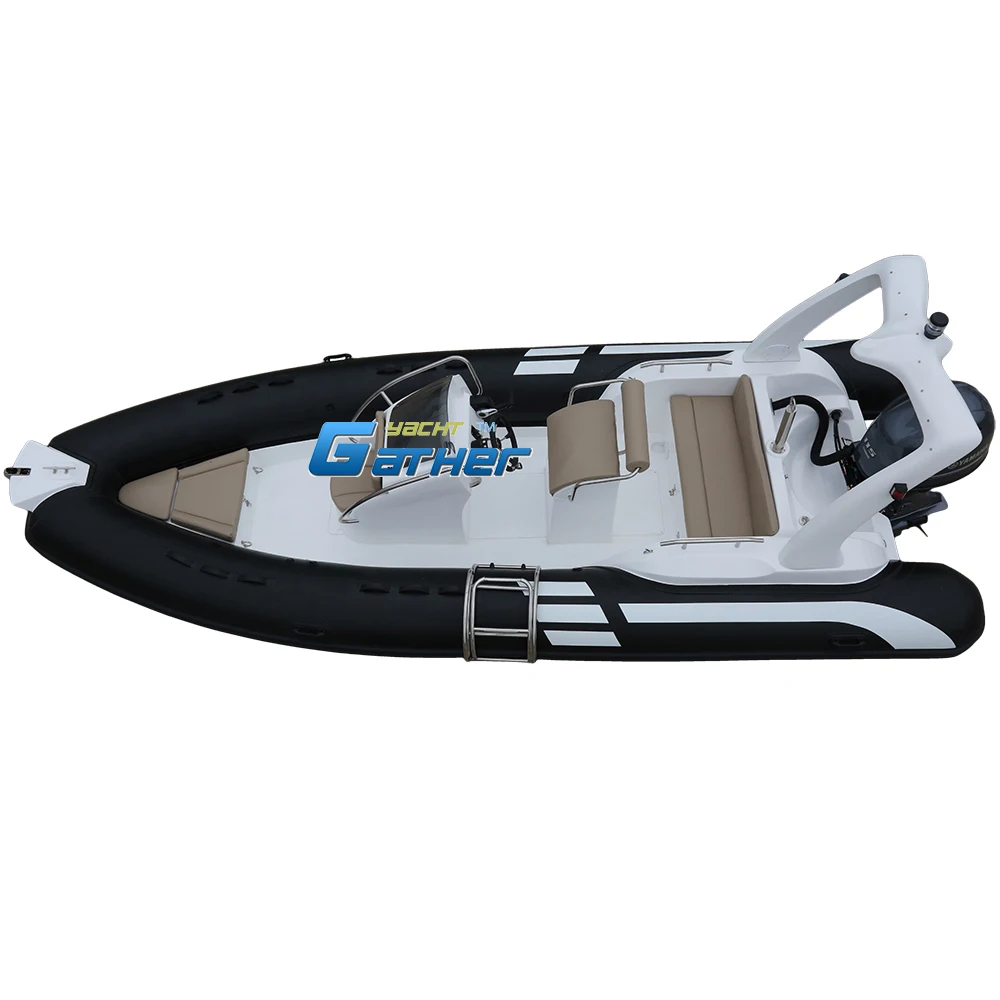 Gather yacht RIB580B 5.8M 19ft Factory Direct Sale 8 people Center Console Fiber hypalon Boat for Sale RIB580B