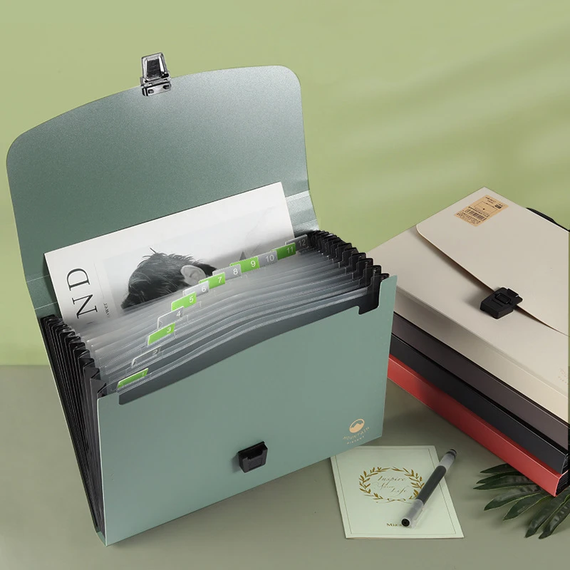 Hot selling portfolio A4 students portable hand office stationery pp document expanding file folder
