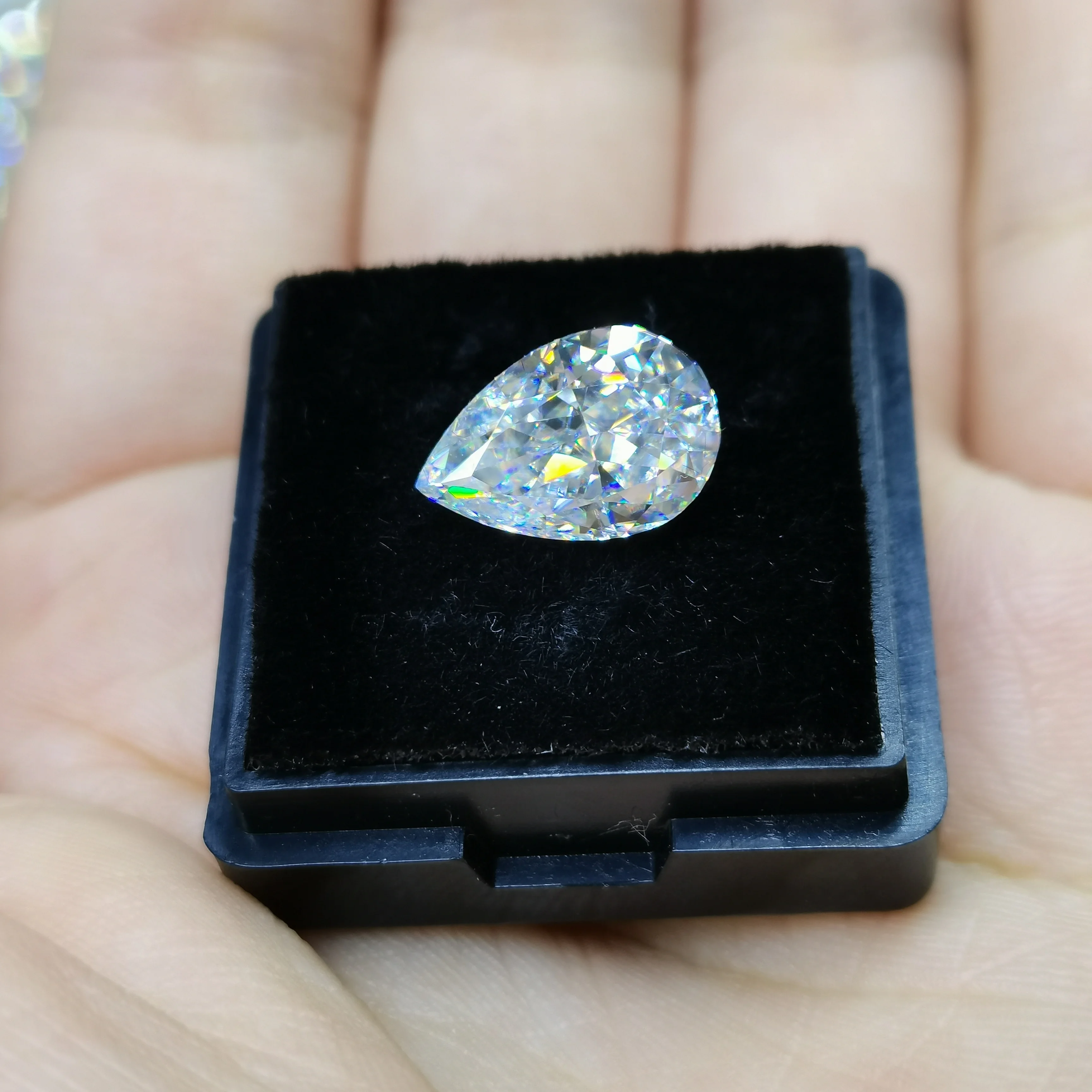 ay 8x12mm D VVS1 White Professional Crushed Ice Hybrid  Pear Cut Manufacturer Moissanite Loose Diamond  For Jewelry Making
