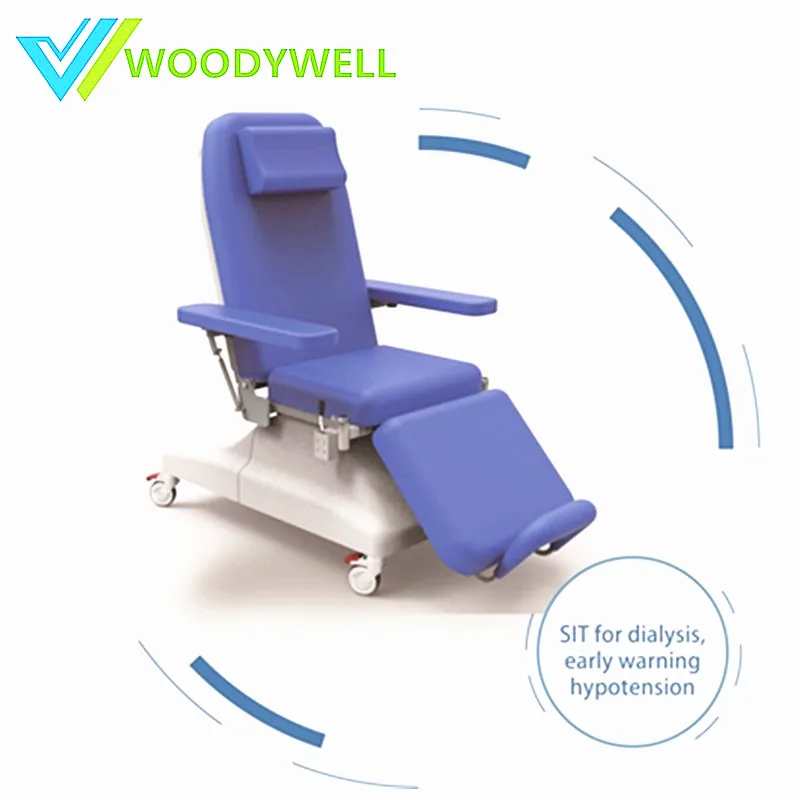 Hospital Blood Donation Check Electric Dialysis Chair PVC Leather Cushion With Dining Table Medical Recliner