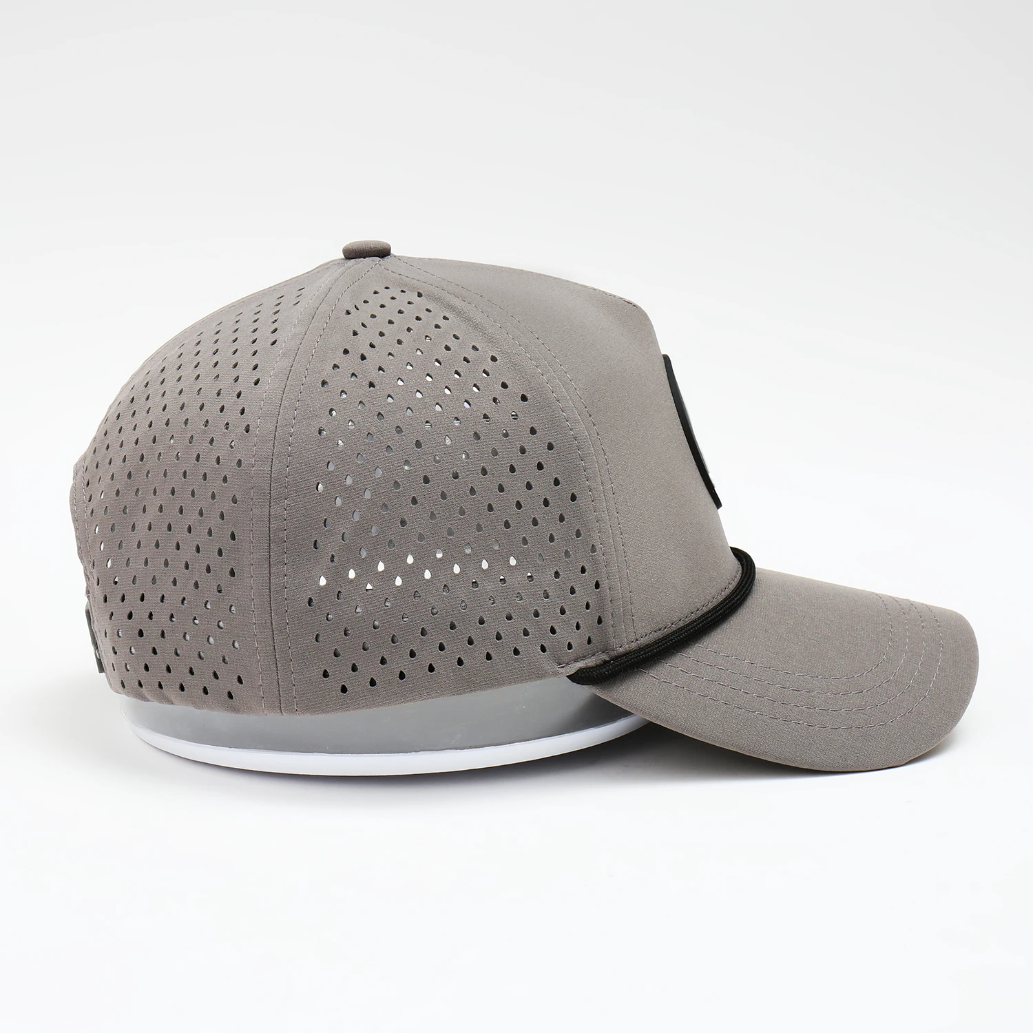 News Product Structured Perforated Hat Rubber Custom Logo Rope Golf Caps Outdoor Sporty Travel Fishing Cycling Baseball Golf Cap