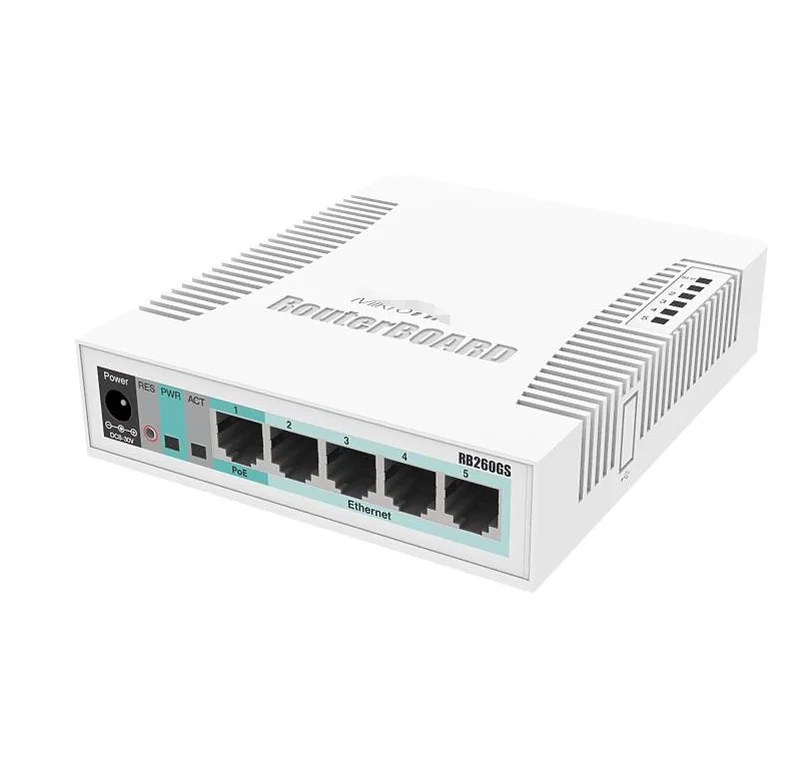 Best Selling  CSS106-5G-1S  5x Gigabit Ethernet Smart Switch, SFP cage, plastic case, SwOS