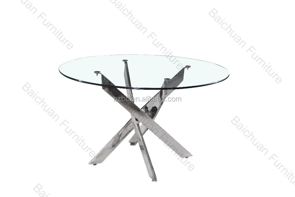 2024 new model golden and silver color  round table stainless steel coffee table living room furniture glass top center table