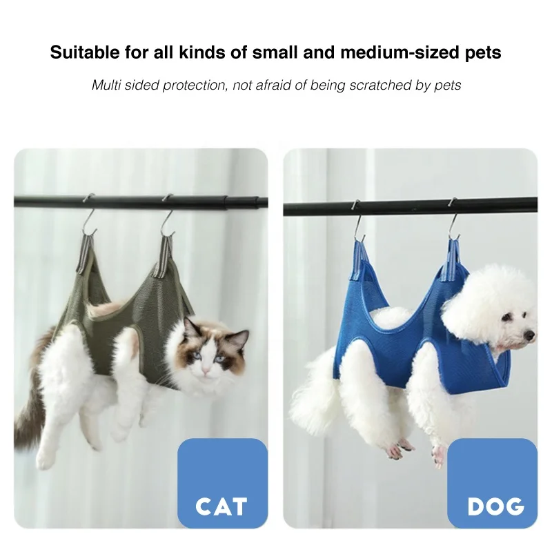 pet grooming hammock for cats hanging dog grooming tools  Convenient Cutting Nails Drying Hair Home Cat Dog Accessories