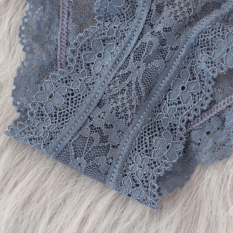 Hot Selling Ladies Full Back Hipster Panties Seamless Transparent Back Fabric Large Size Lace Underwear Plain Dyed Logo Crotch